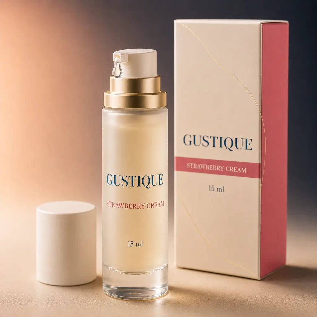 Gustique Strawberry-Cream — precision pump for controlled dispensing